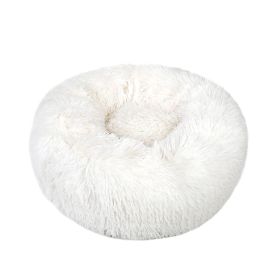 Small Large Pet Dog Puppy Cat Calming Bed Cozy Warm Plush Sleeping Mat Kennel, Round